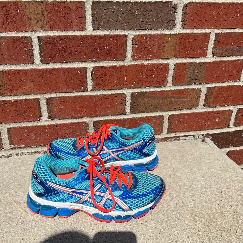 Asics Gel Cumulus 15 Women's Size US 6.5 Shoes Blue Pink Turquoise